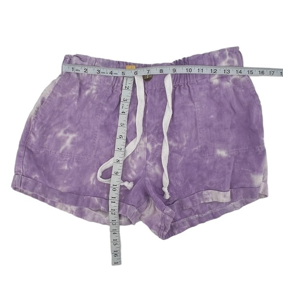 Charlotte Russe Purple Linen Tie Dye Paper Bag Shorts Size Large Women’s - Picture 4 of 5